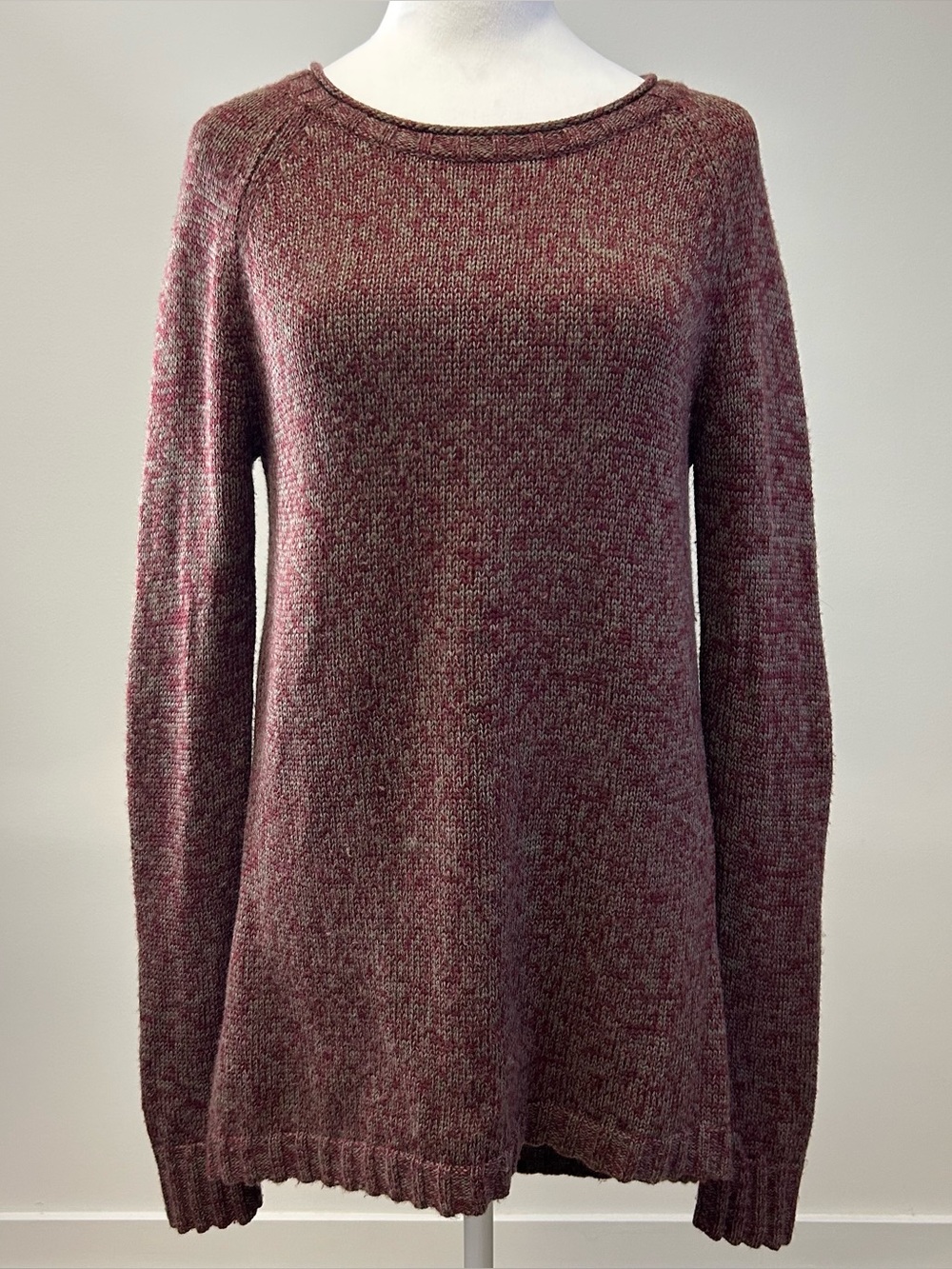 Toad & Co “Marlevelous Pullover” 100% Merino Wool Burgundy Marl Sweater Medium